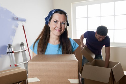 Removal van loading furniture for a Bermondsey household move