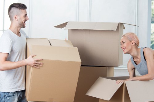 Boxes and furniture prepared for Bermondsey household storage